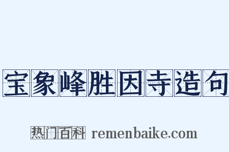 宝象峰胜因寺造句是什么意思的图片